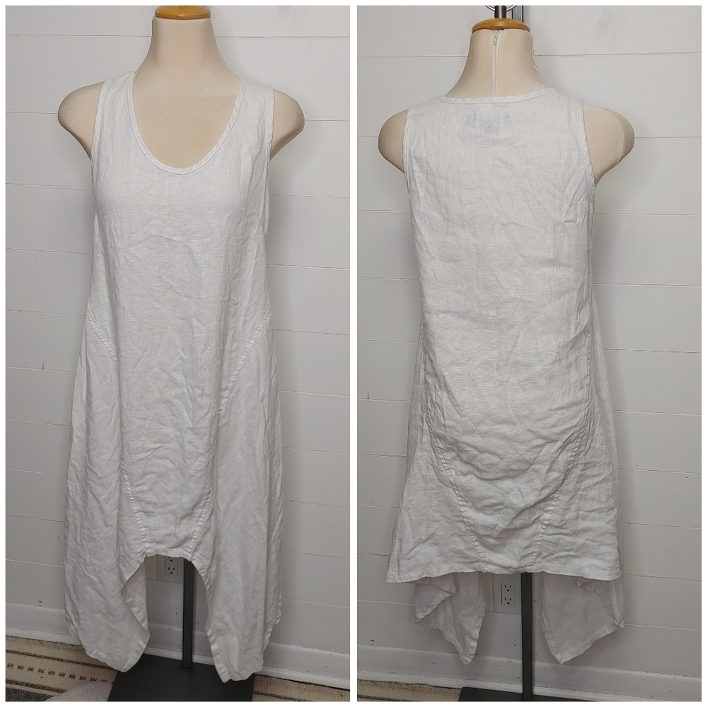Kokomarina 100% linen white lagenlook cocoon dress S - Picture 2 of 12